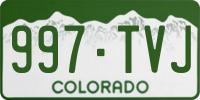 CO license plate 997TVJ