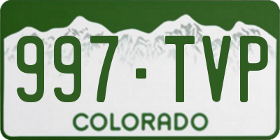 CO license plate 997TVP