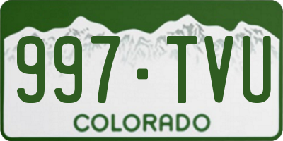 CO license plate 997TVU