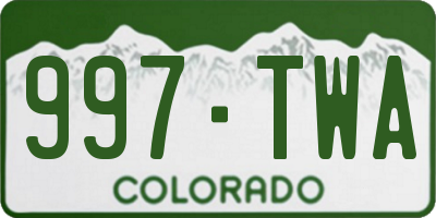CO license plate 997TWA