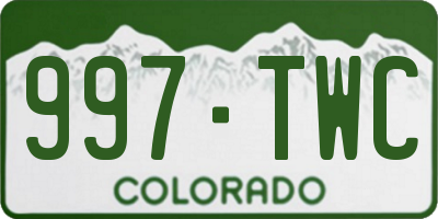 CO license plate 997TWC