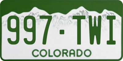 CO license plate 997TWI