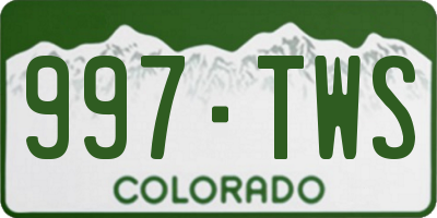 CO license plate 997TWS