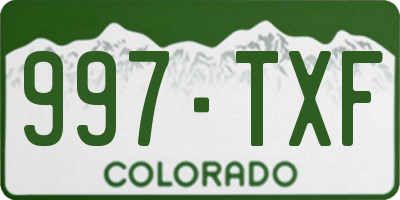 CO license plate 997TXF