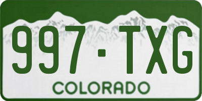 CO license plate 997TXG