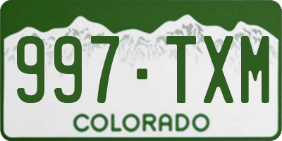 CO license plate 997TXM