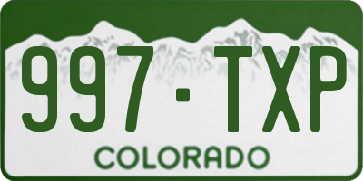 CO license plate 997TXP