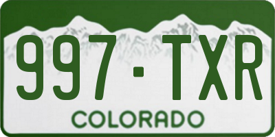 CO license plate 997TXR