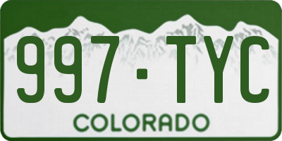CO license plate 997TYC