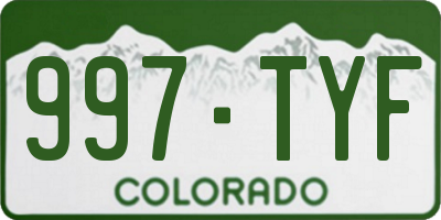 CO license plate 997TYF