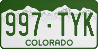CO license plate 997TYK