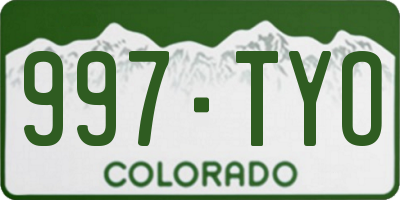 CO license plate 997TYO