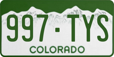 CO license plate 997TYS