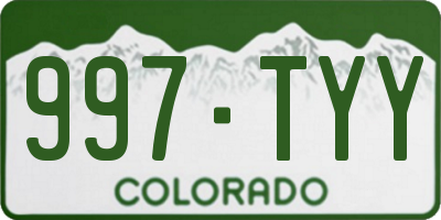 CO license plate 997TYY