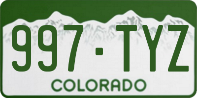 CO license plate 997TYZ