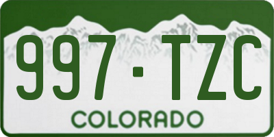 CO license plate 997TZC