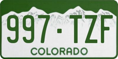 CO license plate 997TZF