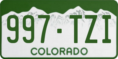CO license plate 997TZI