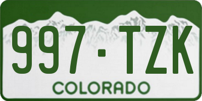 CO license plate 997TZK