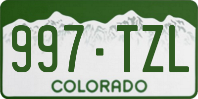 CO license plate 997TZL