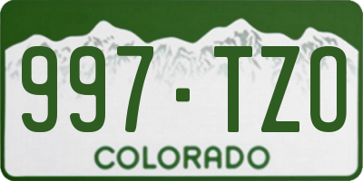 CO license plate 997TZO