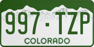 CO license plate 997TZP