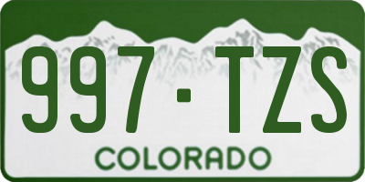 CO license plate 997TZS