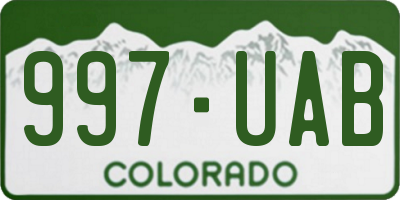 CO license plate 997UAB