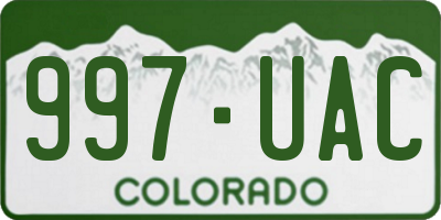 CO license plate 997UAC