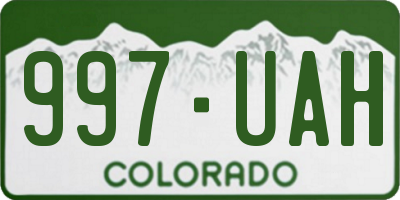 CO license plate 997UAH