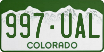 CO license plate 997UAL