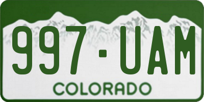 CO license plate 997UAM