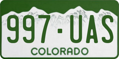 CO license plate 997UAS