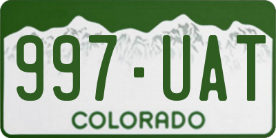 CO license plate 997UAT