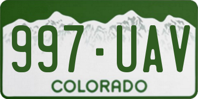 CO license plate 997UAV