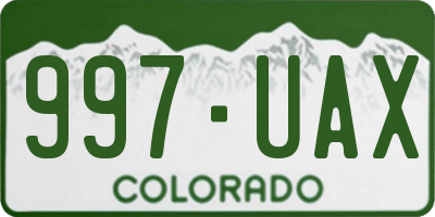 CO license plate 997UAX
