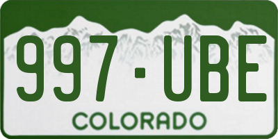 CO license plate 997UBE