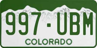CO license plate 997UBM