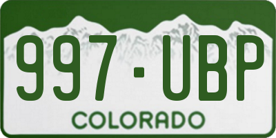 CO license plate 997UBP