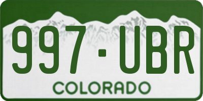 CO license plate 997UBR