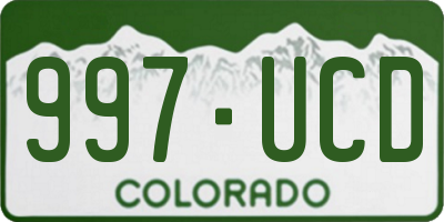 CO license plate 997UCD