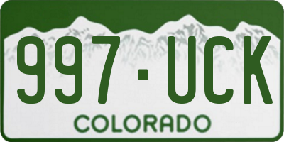 CO license plate 997UCK
