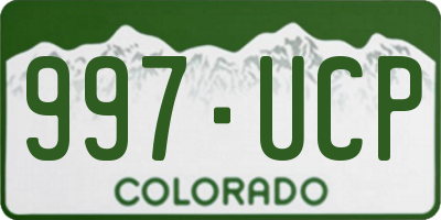 CO license plate 997UCP