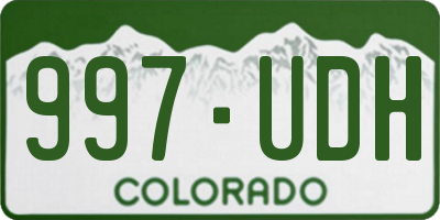 CO license plate 997UDH