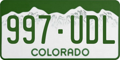 CO license plate 997UDL