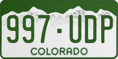 CO license plate 997UDP