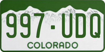 CO license plate 997UDQ