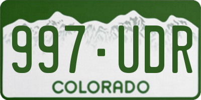 CO license plate 997UDR