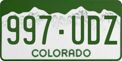 CO license plate 997UDZ