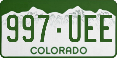 CO license plate 997UEE